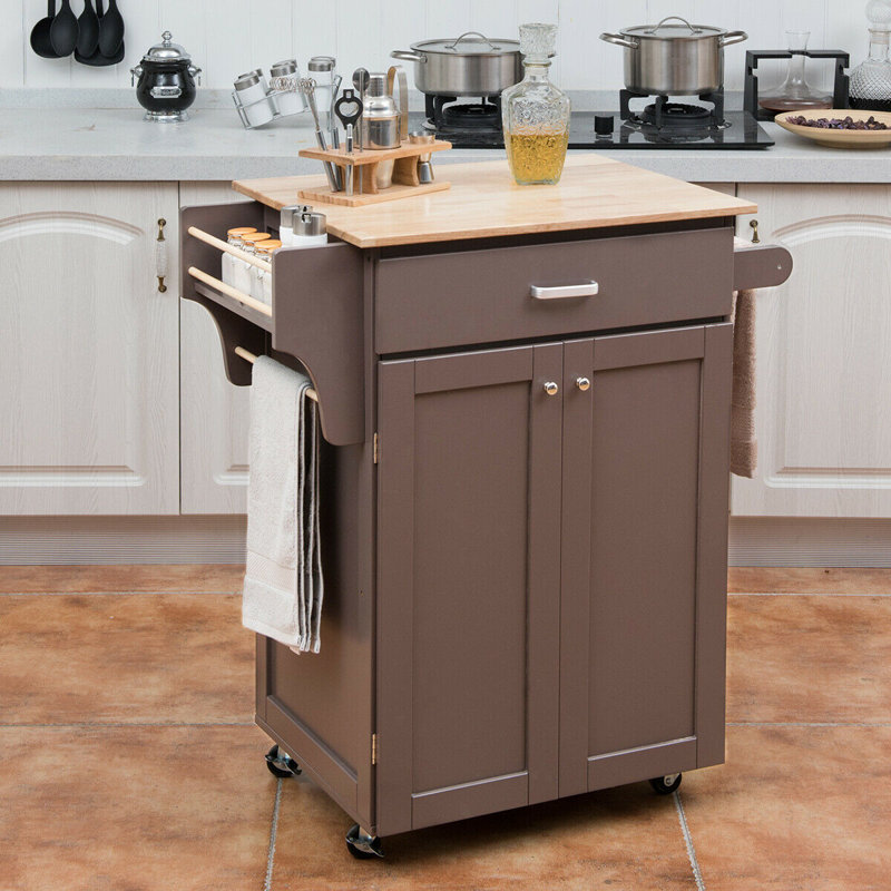 Gracie Oaks Damascus Rolling Kitchen Cart & Reviews Wayfair